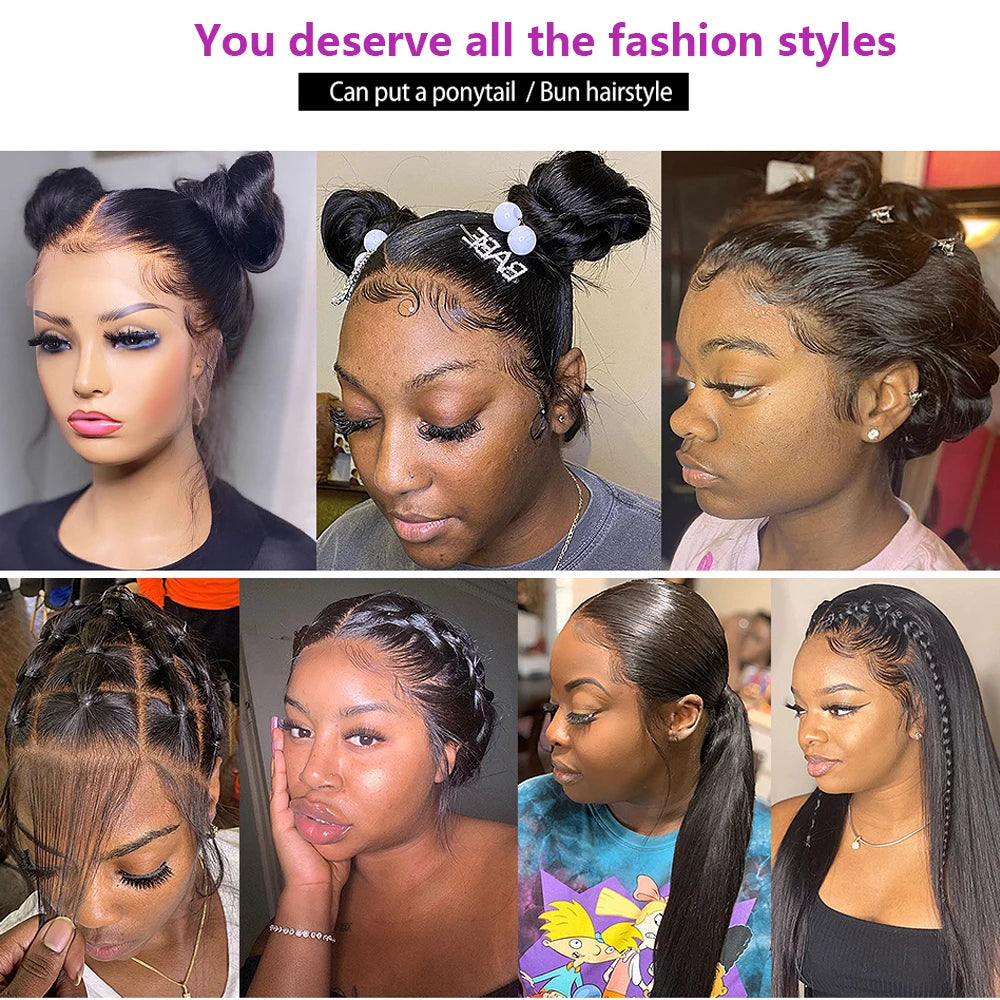 Straight 13x4 Lace Front Wig Human Hair Pre Plucked Brazilian Transparent 13x6 Lace Frontal Wig 4x4 Lace Wigs For Black Women