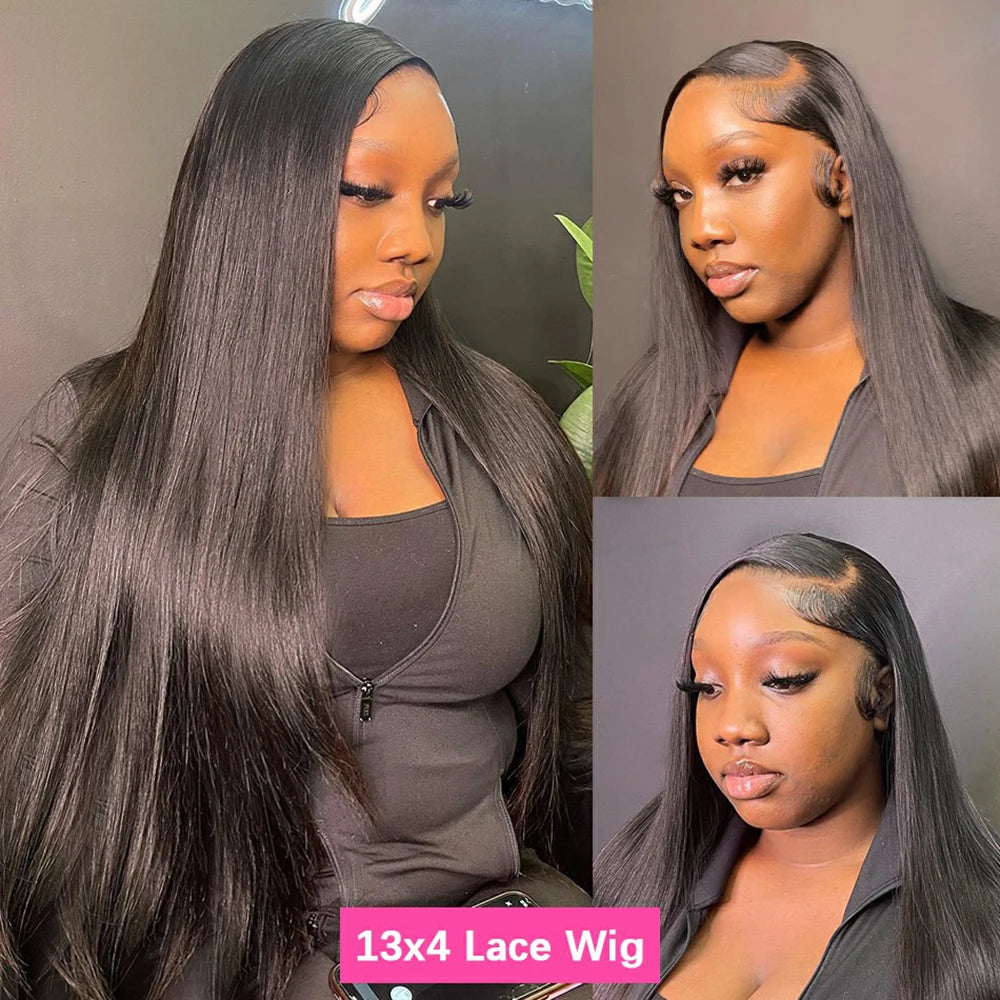 Straight 13x4 Lace Front Wig Human Hair Pre Plucked Brazilian Transparent 13x6 Lace Frontal Wig 4x4 Lace Wigs For Black Women