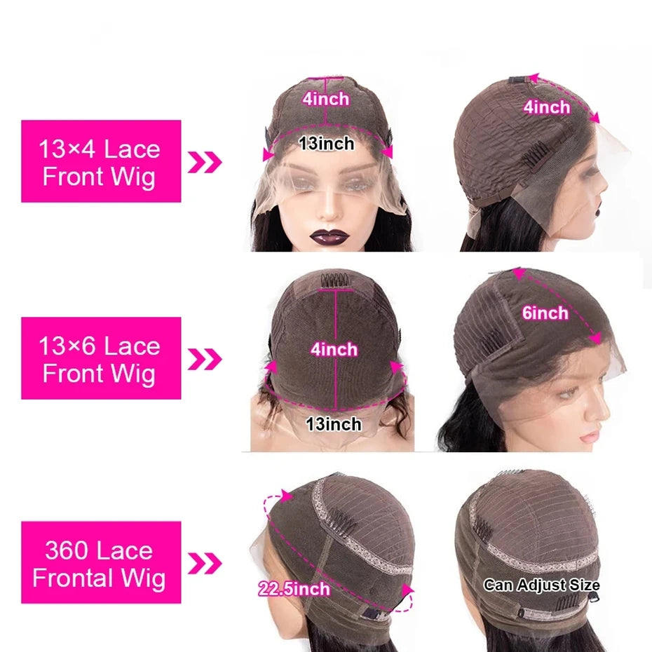 Straight 13x4 Lace Front Wig Human Hair Pre Plucked Brazilian Transparent 13x6 Lace Frontal Wig 4x4 Lace Wigs For Black Women